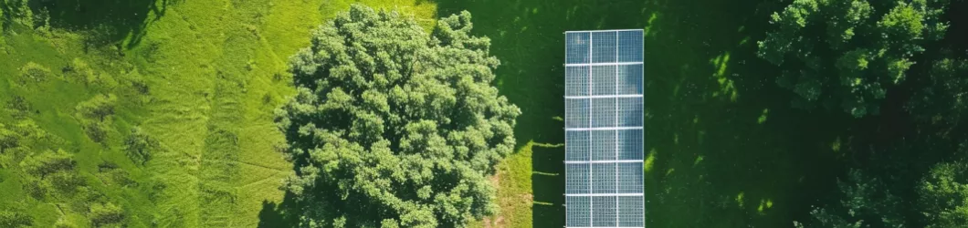 Freiflächen Photovoltaik Anlage im Grünen