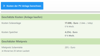 Solaranlage kosten Preis berechnen