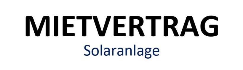 Mietvertrag Solaranlage