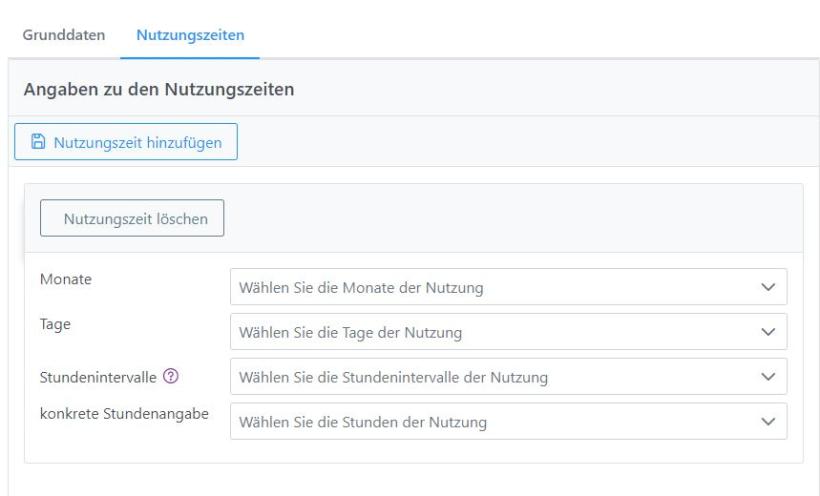 Nutzungszeiten Einzelverbraucher